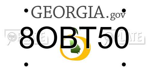 8OBT50 Georgia License Plate