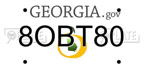 8OBT80 Georgia License Plate