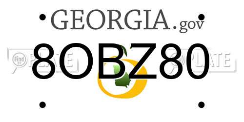 8OBZ80 Georgia License Plate