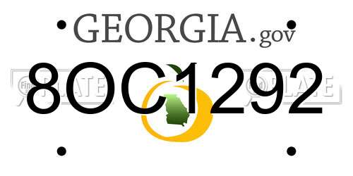 8OC1292 Georgia License Plate