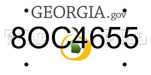 8OC4655 Georgia License Plate
