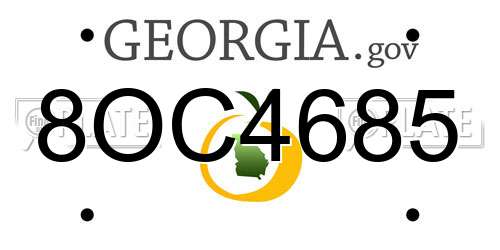 8OC4685 Georgia License Plate