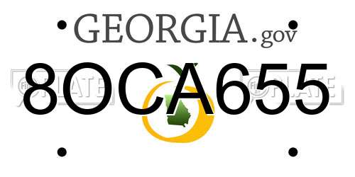 8OCA655 Georgia License Plate