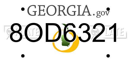8OD6321 Georgia License Plate