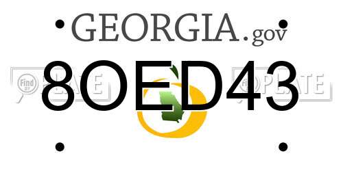 8OED43 Georgia License Plate