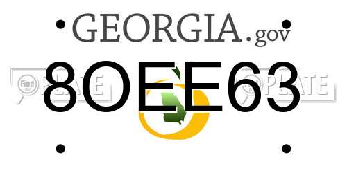 8OEE63 Georgia License Plate
