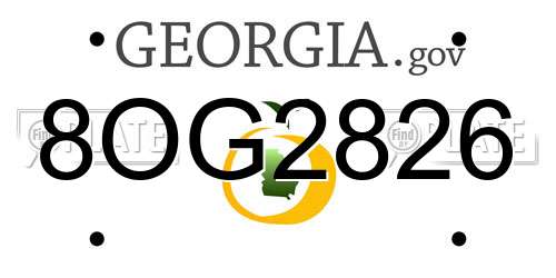 8OG2826 Georgia License Plate