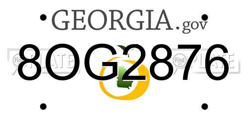 8OG2876 Georgia License Plate