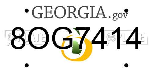 8OG7414 Georgia License Plate