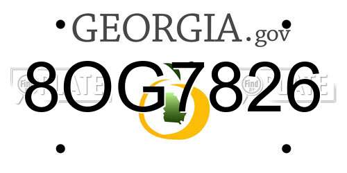 8OG7826 Georgia License Plate