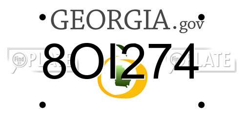 8OI274 Georgia License Plate