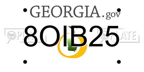 8OIB25 Georgia License Plate