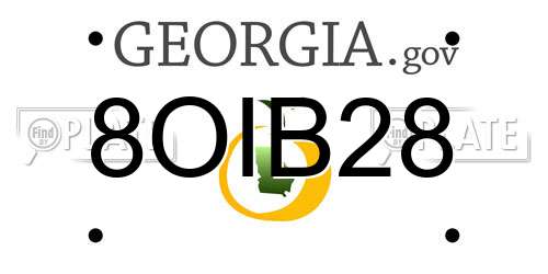 8OIB28 Georgia License Plate