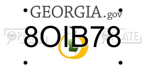 8OIB78 Georgia License Plate