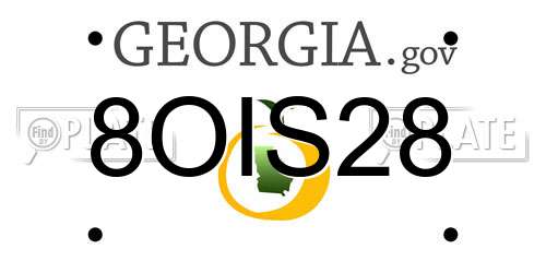 8OIS28 Georgia License Plate