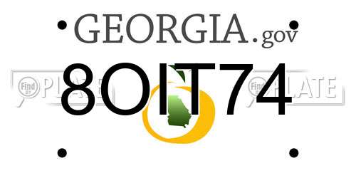 8OIT74 Georgia License Plate