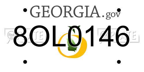 8OL0146 Georgia License Plate