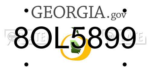8OL5899 Georgia License Plate