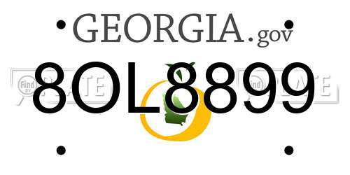8OL8899 Georgia License Plate