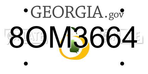 8OM3664 Georgia License Plate