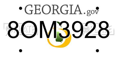 8OM3928 Georgia License Plate