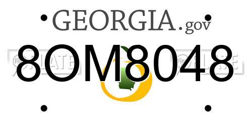 8OM8048 Georgia License Plate