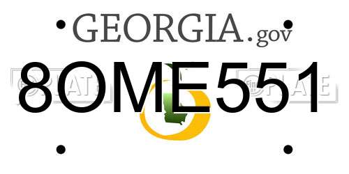 8OME551 Georgia License Plate