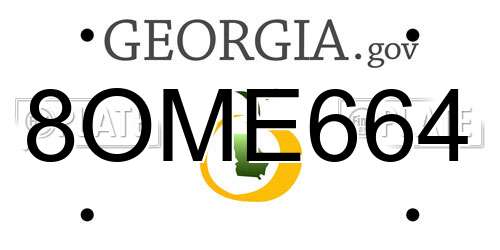 8OME664 Georgia License Plate
