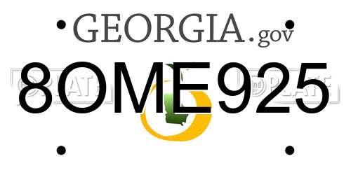 8OME925 Georgia License Plate