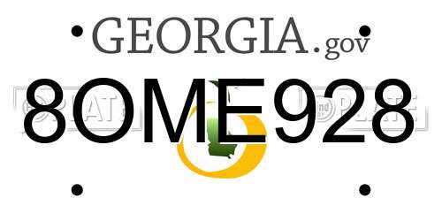 8OME928 Georgia License Plate