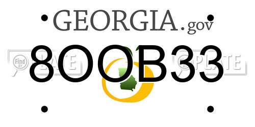 8OOB33 Georgia License Plate