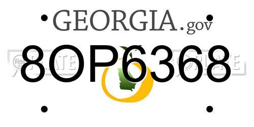 8OP6368 Georgia License Plate