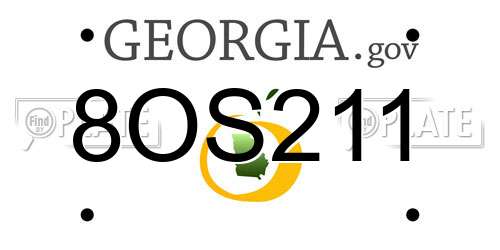 8OS211 Georgia License Plate