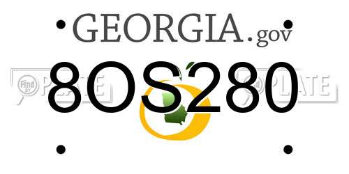 8OS280 Georgia License Plate
