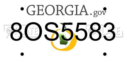 8OS5583 Georgia License Plate