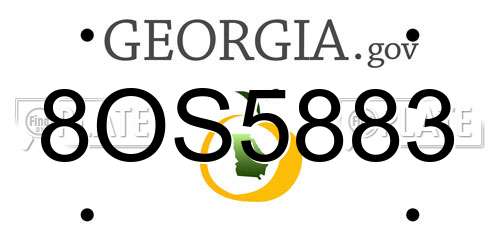 8OS5883 Georgia License Plate
