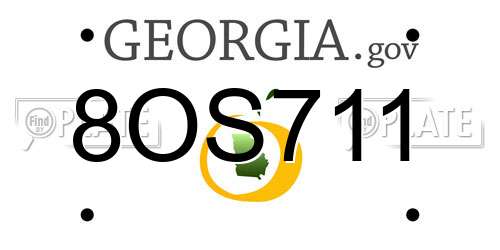8OS711 Georgia License Plate