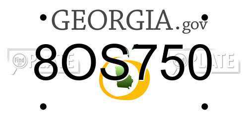 8OS750 Georgia License Plate