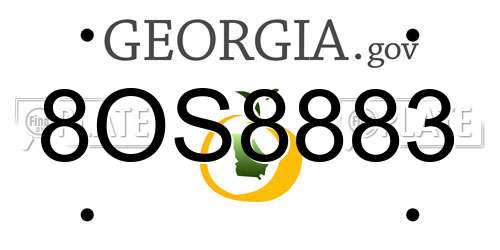 8OS8883 Georgia License Plate