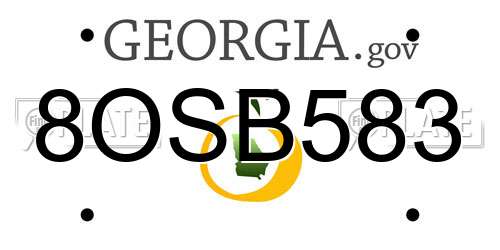 8OSB583 Georgia License Plate