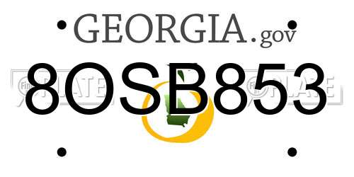 8OSB853 Georgia License Plate