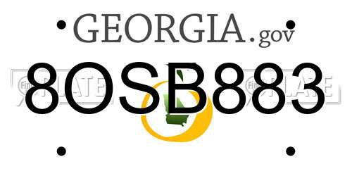 8OSB883 Georgia License Plate
