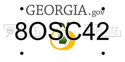 8OSC42 Georgia License Plate