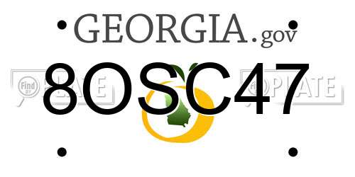 8OSC47 Georgia License Plate