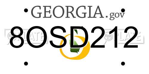 8OSD212 Georgia License Plate