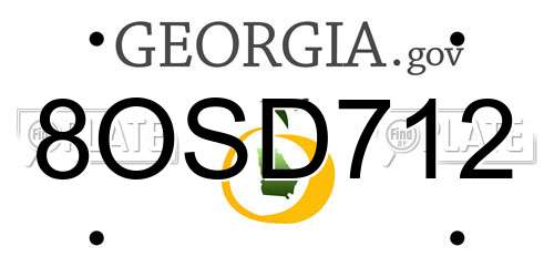 8OSD712 Georgia License Plate