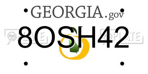 8OSH42 Georgia License Plate