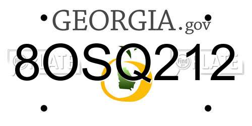 8OSQ212 Georgia License Plate