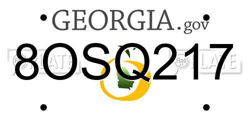 8OSQ217 Georgia License Plate