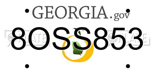 8OSS853 Georgia License Plate